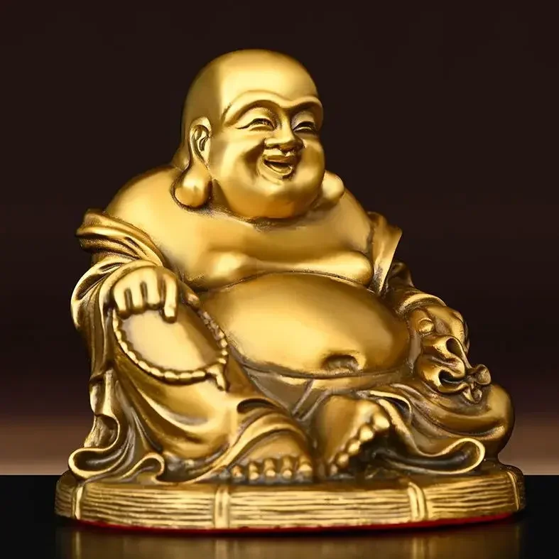 Chinese Bodhisattva Maitreya Buddha Craft Jewelry Home Office Car Small Sculpture Ornament