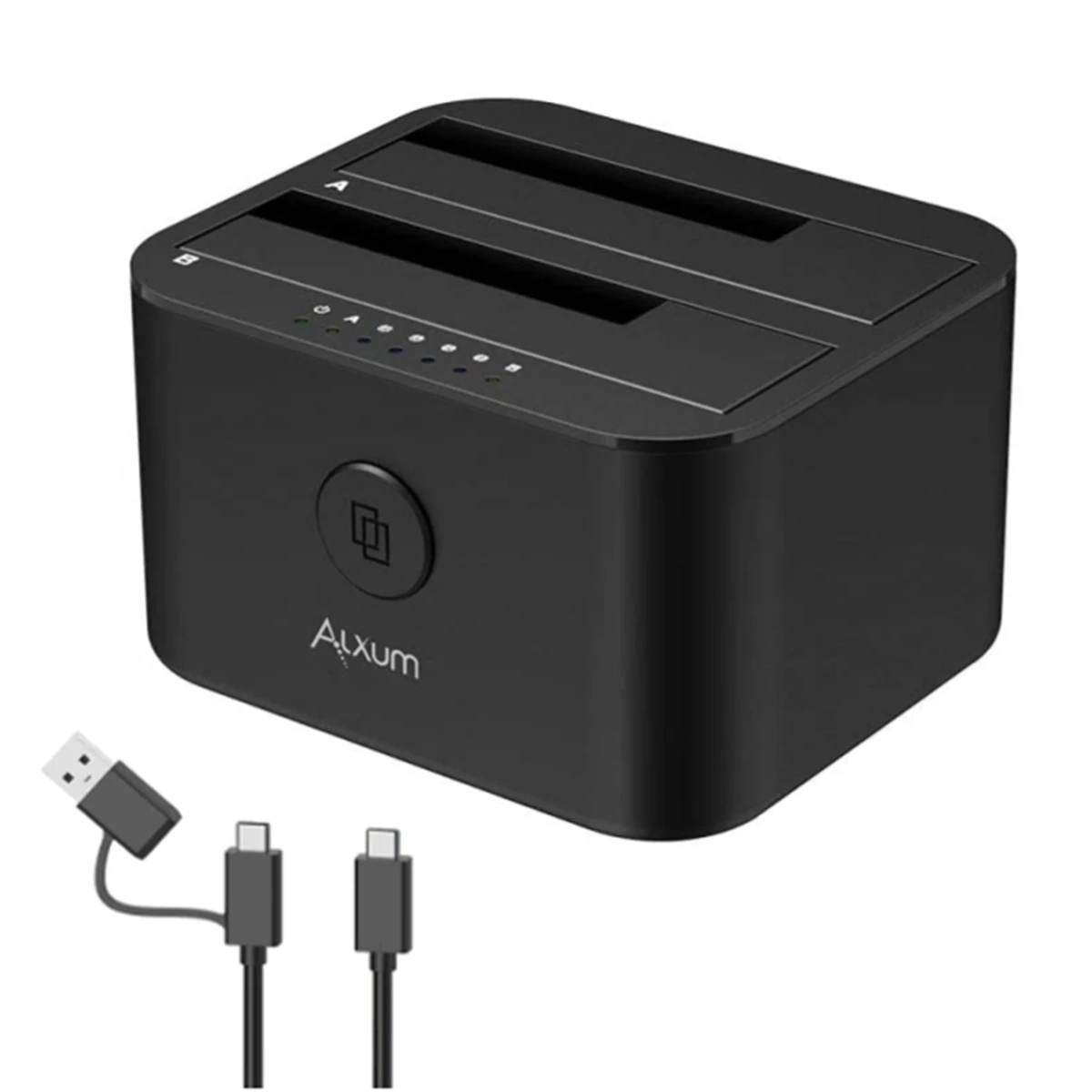 ALXUM Dual-bay Hard Drive Docking Station USB C To SATA