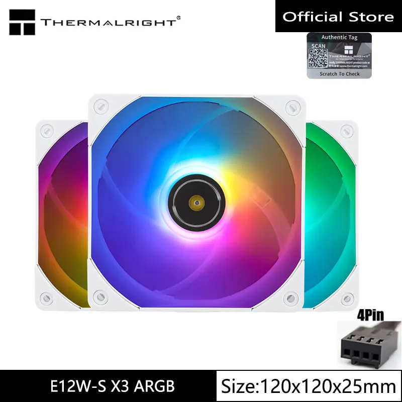 

Thermalright TL-E12W-S 12CM chassis fan 4pin PWM1500 speed S-FDB bearing radiator fan