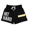 Summer Quick-drying Sports Shorts Men's Mesh Stretch Fitness Running Training Beach Pants HIT HARD Print GYM Basketball Short 3