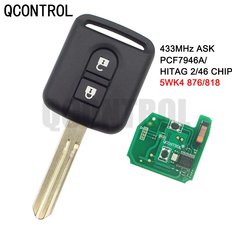 QCONTROL Remote Key for NISSAN Cabstar F24M Navara D40M Micra K12  Note E11 NV200 M20M Patrol Y61 Qashqai J10 For Renault Maxity