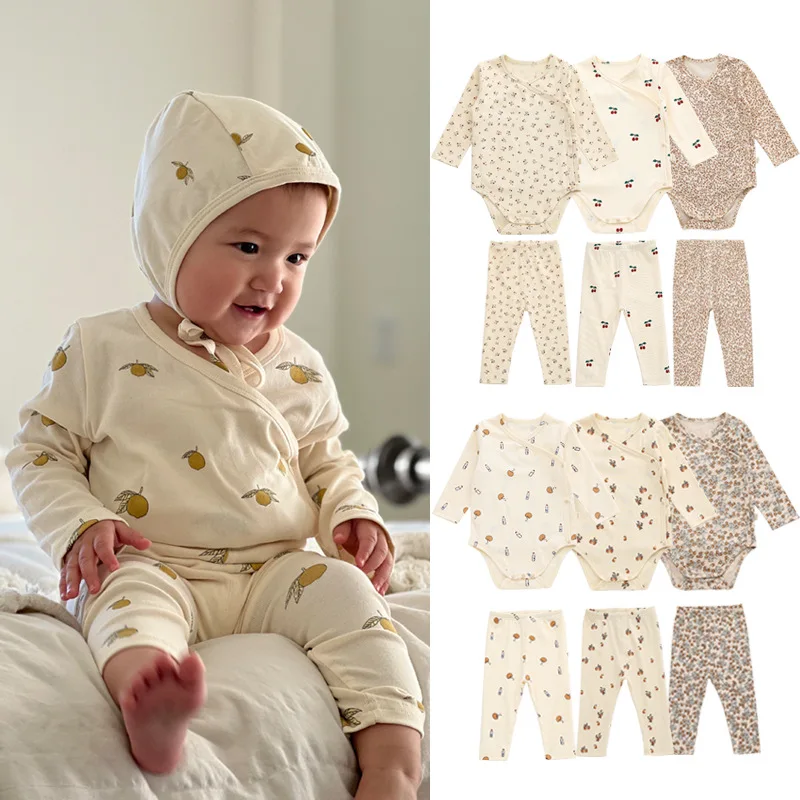 

Baby Romper 2pcs/Set 2022 Boys Girls Long Sleeve Newborn Brand Lemon Designer Clothes Cotton Onesie One-piece Clothes