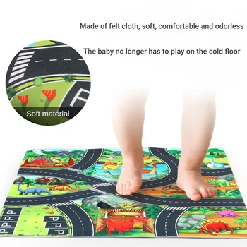 Baby Play Mat Road Map Mat for City Traffic City Car Parking Lot Map Traffic Signs Kids Climbing Playing Mat Educational Toy 6