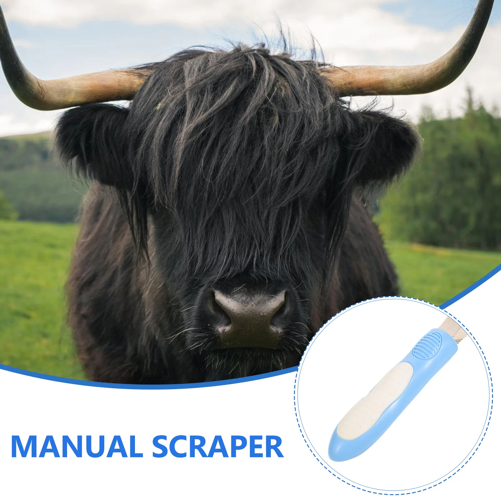 Manual Scraper Livestock Comb Horse Grooming Kit Stainless Steel Cleaning Brush Abs Cattle Bridegroom Spatula 2