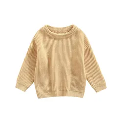 Autumn Newborn & Toddler Knit Cotton Pullover Sweater - 5T (Beige)
