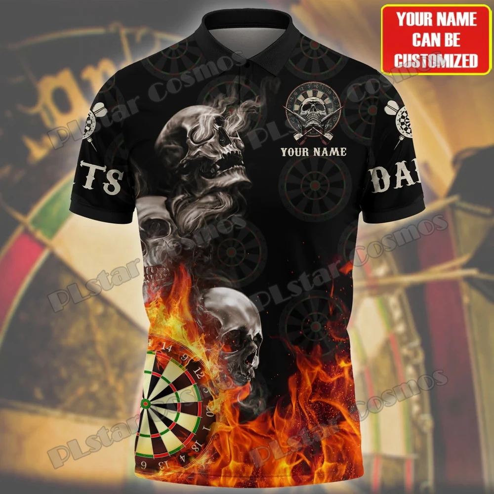 Darts und Bier Muster benutzer definierte Name 3d gedruckt Herren Polos hirt Sommer Straße lässig T-Shirt Shirt für Dart Team Spieler wk54 – Detail 12