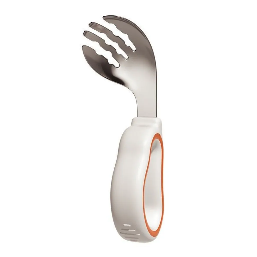 Silicone Baby Fork and Spoon Set 316 Stainless Steel Self Feeding Baby Cutlery Safe Short Handle Child Tableware Training Eating