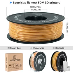 Premium TPU 3D Printer Flexible Filament - 1kg Spool, 1.75mm, Non-Toxic, Vacuum Packed, Shore Hardness 95A (Gold)