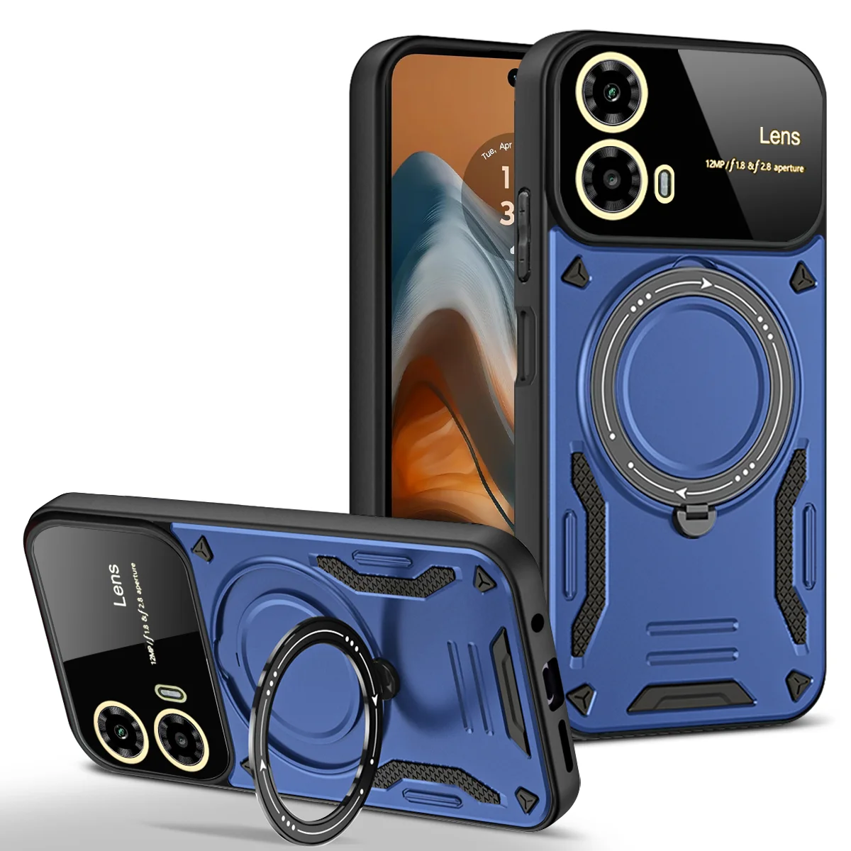 Enhanced Magnetic Stand Military Grade Shockproof Armor Case with Magsafe Compatibility