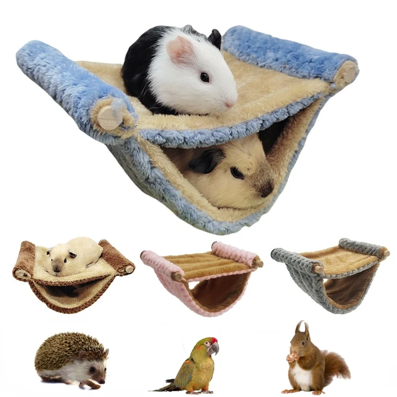Cavie Warm Plush Hammock Nest Criceto Hanging Cotton Cave Hideaway Sugar Glider Sleeping Bed Accessori Per Gabbie Per Piccoli Animali