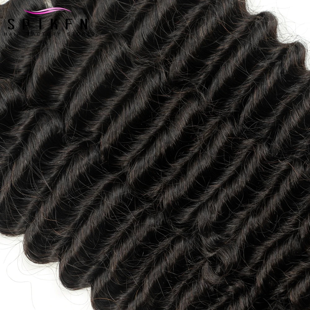 Bulk Human Hair No Weft For Braiding Deep Wave Hair Bundles 14"-24" Natural Black Virgin For Braids 50g/pack