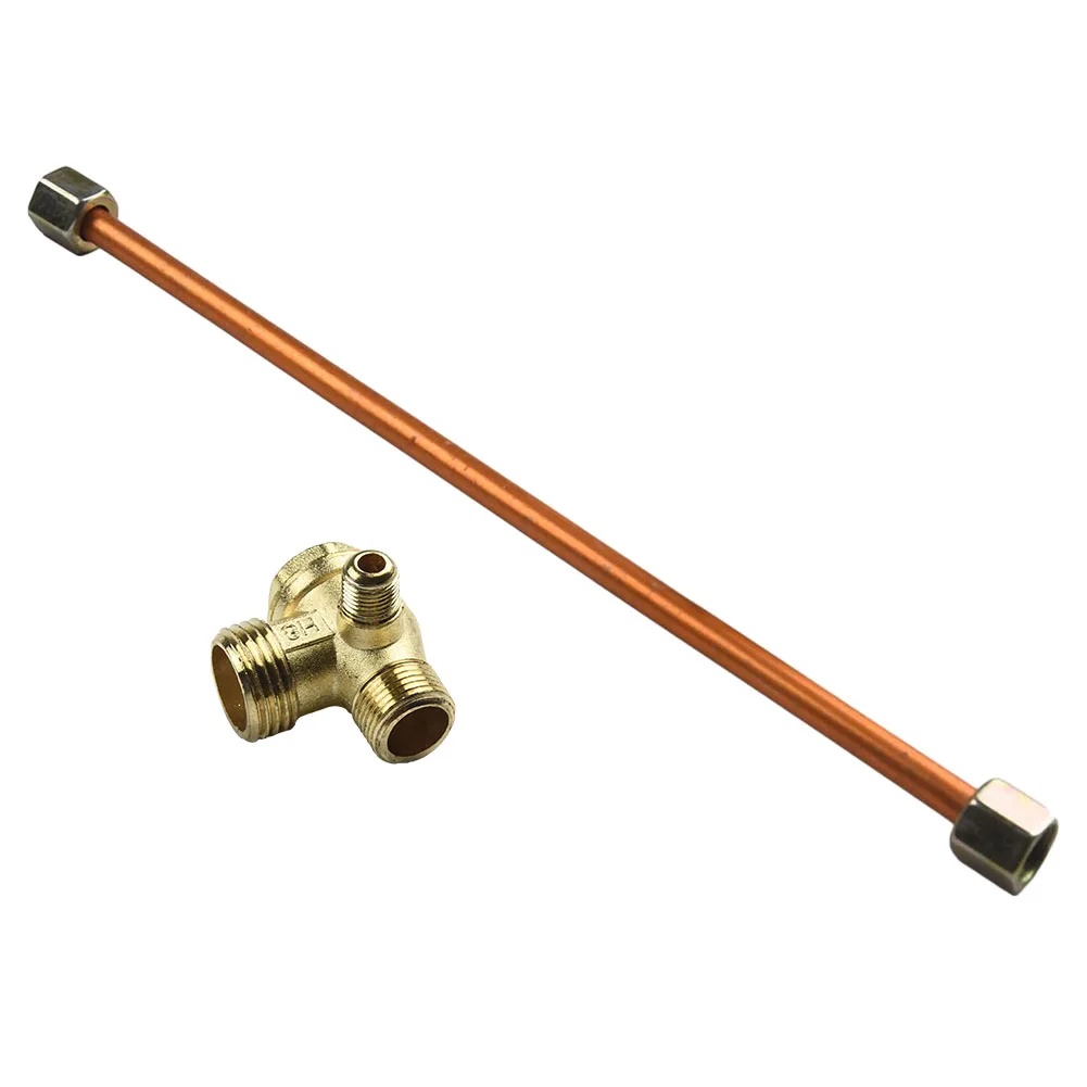 

600mm Exhaust Tube With 3-Port Zinc Alloy Check Valve For Air Compressor Parts Air Compressor Accessories Air Power Tools Part