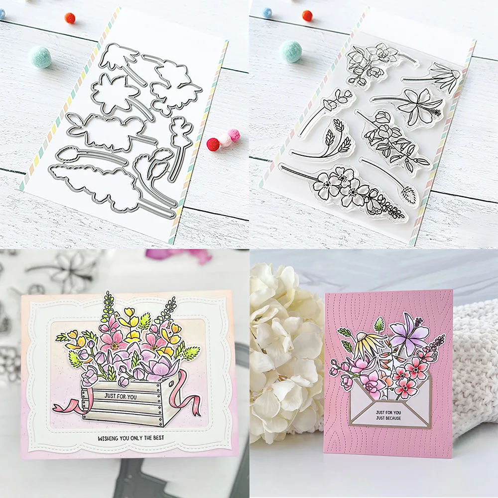 

Flower Branches New Metal Cutting Dies Stamps Stencils Scrapbooking Photo Album Decorative Embossing DIY Paper Cards