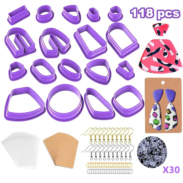 Plastic Polymer Clay Cutters for Earrings with Earring Cards