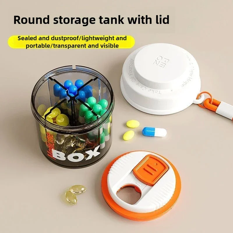 4-Compartment Travel Pill Organizer and Medicine Storage Box