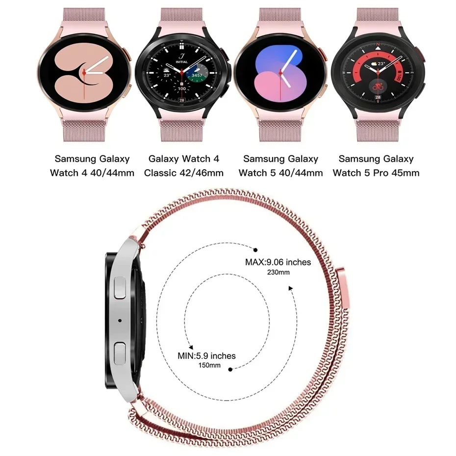 Sleek Milanese Loop Band for Smartwatches - No Gaps Design, Multiple Sizes