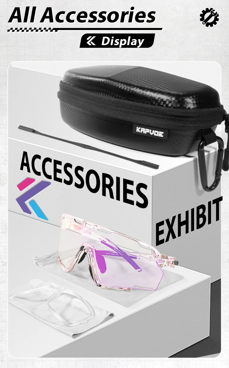 Kapvoe die weltweit erste photo chrome Rahmen brille Fahrrad Fahrrad Sonnenbrille Männer Frauen Outdoor Sport MTB Fahrrad UV400 Brille – Detail 14