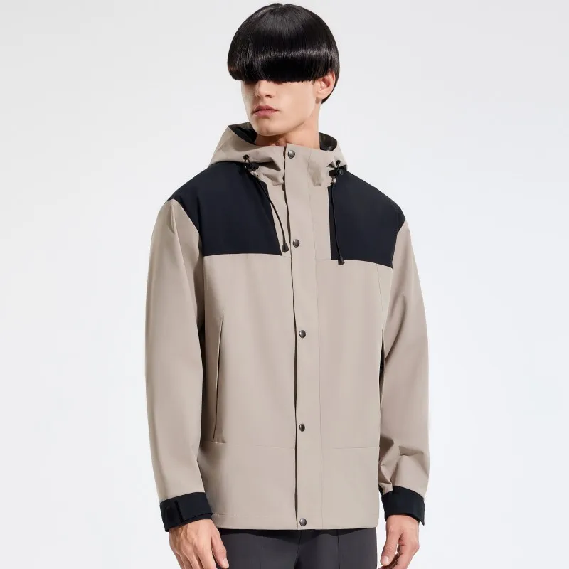 2024 New Spring and Autumn Men's Jackets Hooded Waterproof and Breathable Mountaineering Jackets Travel Jackets Outdoor Jackets
