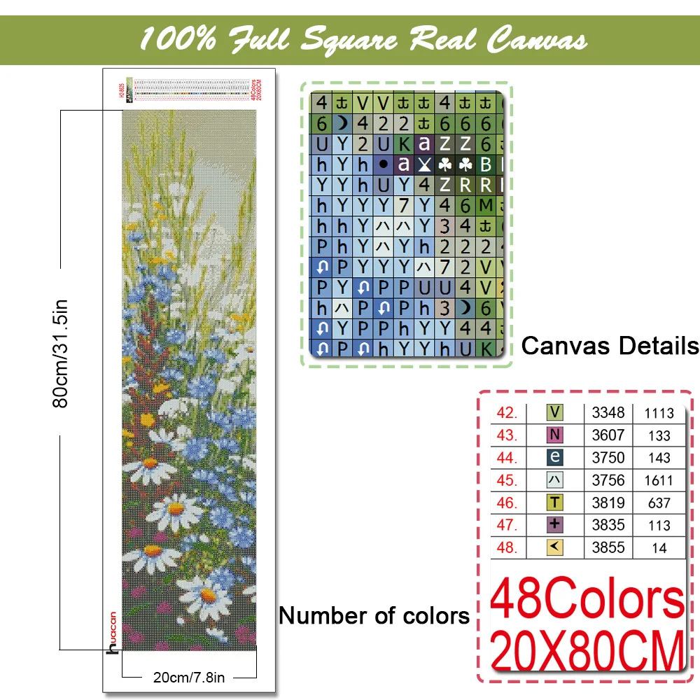Huacan 5d DIY Diamond Embroidery Cross Stitch Daisy Poppy Full Square Diamond Painting Rhinestones Mosaic Flower Needlework