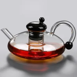 Elegant Heat - Resistant Clear Glass Teapot with Infuser for Loose Leaf Tea - Affordable Luxury for Home & Office (Transparent)