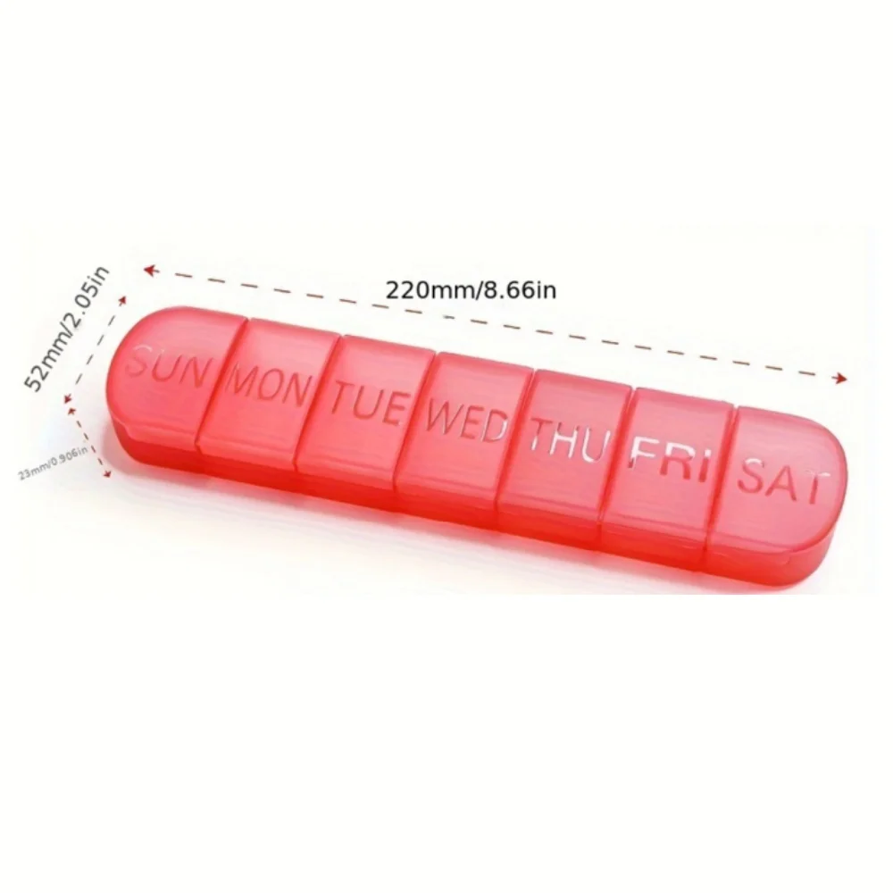 Portable Weekly Pill Organizer with 7-Day Compartments for Medicine and Supplements