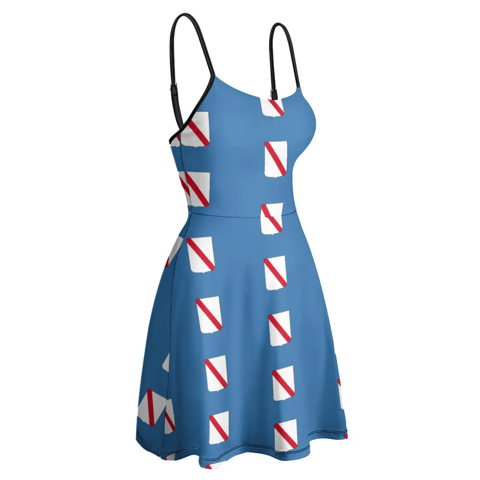 

Flag of Campania Women's Sling Dress Humor Graphic Strappy Dress Novelty Sexy Woman's Gown Vacations