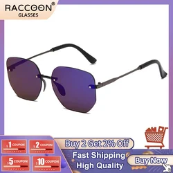 Fashion Classic Rimless Polygon Sunglasses For Women Men Retro Travel Driving Beach Metal Square Sun Glasses Mirror Shades 2022