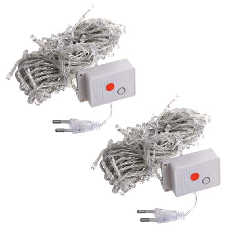 

2X 220-250V 100 Leds 10M LED String Light For Christmas Party, Halloween, Home , Garden, Trees, Festive Parties