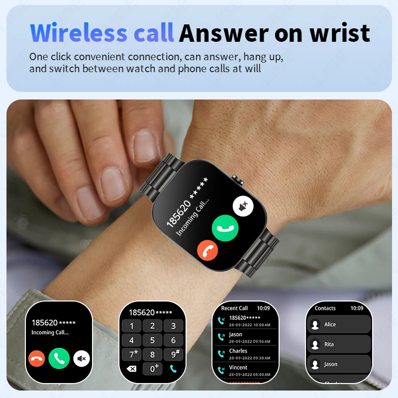 LIGE Men Smart Watch 2.01 inch Bluetooth Call Women Voice Assistant Heart Rate Monitor Sleep Tracker Smartwatch For Android IOS