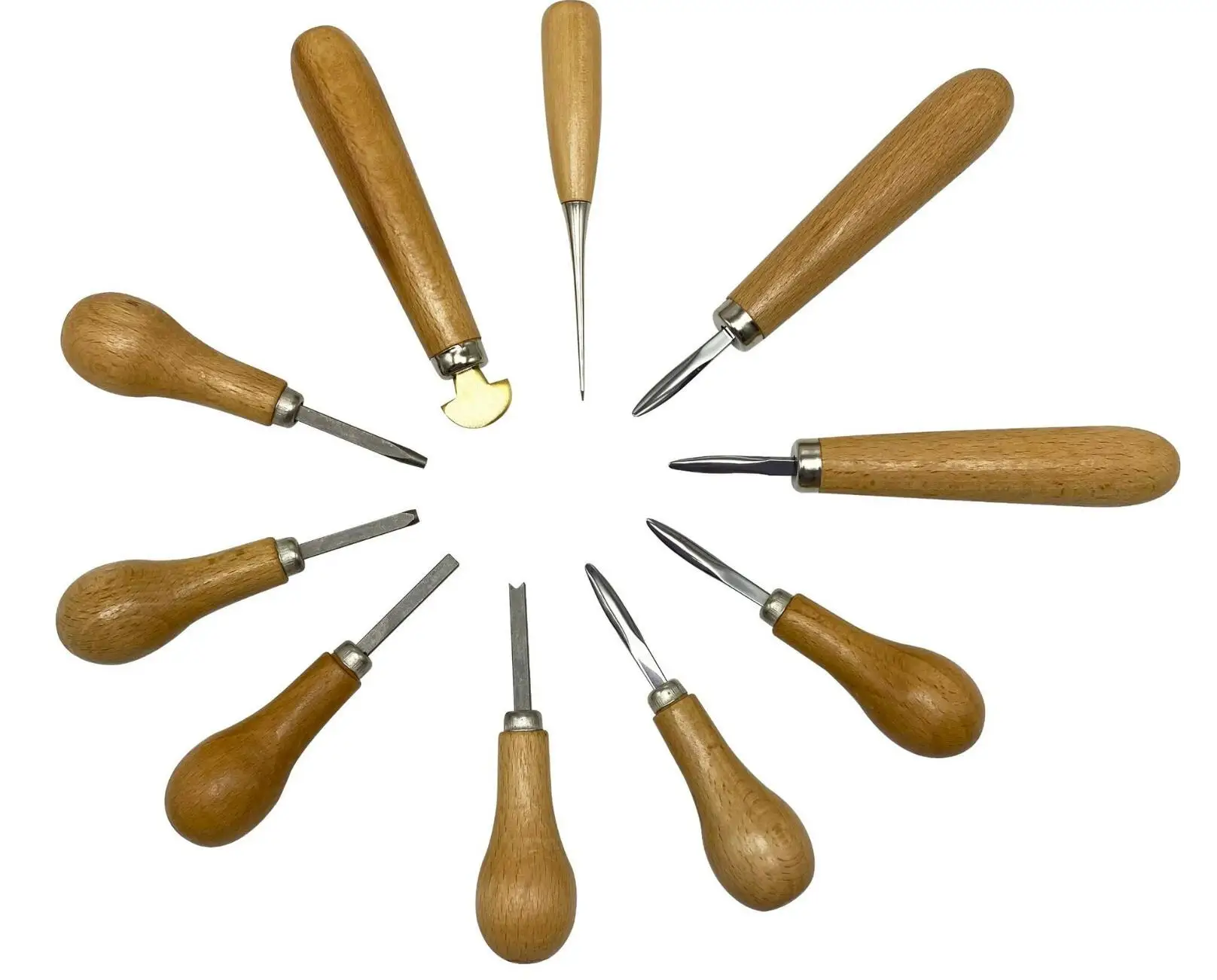 Jewelry Gemstone Bezel Setting Hand Tool with Wooden Handle
