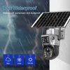 LS VISION 4K Solar Camera 8MP 4G SIM Card Dual Lens Screen Wifi Surveillance PTZ Battery Camera Color Night Vision PIR Detect 6