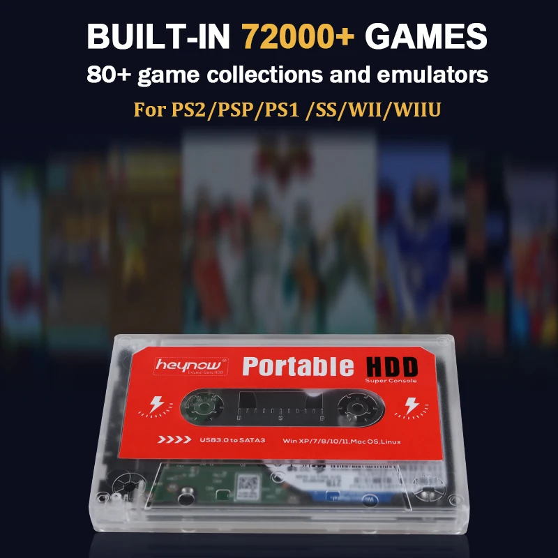 HEYNOW External 2TB HDD Game Hard Drive Disk For PC Laptop Windows
