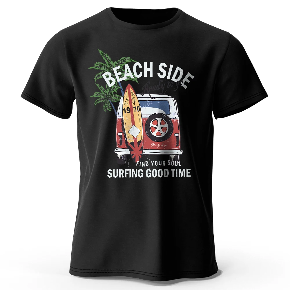 Retro Surf Badge Graphic Unisex Cotton T-Shirt