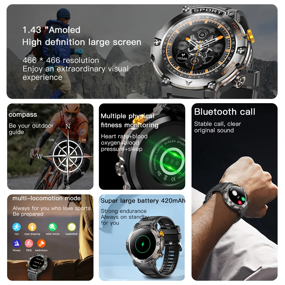 ߿ ħ Ʈ ġ AMOLED IP68   GPS ƮϽ ƮĿ ð,    ȭ Ʈ ġ