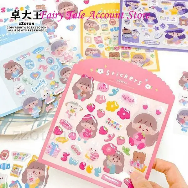 Zhuo Dawang Drip Glue Hand Ledger Crystal Sticker Jelly Sticker Girl DIY Diary Waterproof Hand Ledger Decoration Sticker