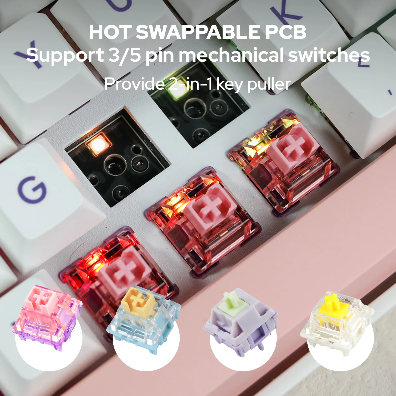 EPOMAKER EP84 Plus 75% RGB Hot Swappable 2.4GHz/Bluetooth 5.0/USB