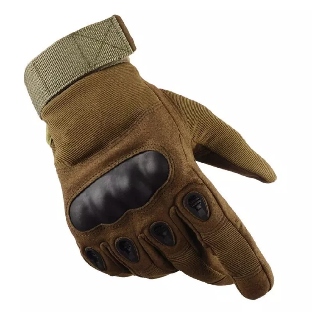 Outdoor Climbing Canvas Gloves Long Finger Hard Shell Tactical Gloves Special Forces Wear-resistant Anti Cut Hiking Riding Glove
