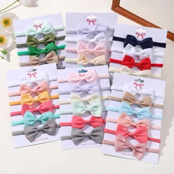 4/5/6Pcs/Set Solid Newborn Kids Headwear Elastic Hair Bands for Girls Cute Ribbon Bowknot Headband Infant Baby Hair Accessories