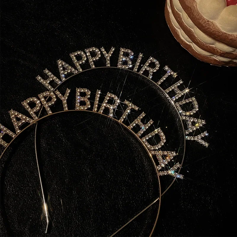 Happy Birthday European American Birthday Party Decoration Headgear Headband Female Letters Happy Headband Women Girls