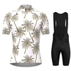 Summer Cycling Clothing Tropical Paradise Short Sleeve Bike Shirt Flower Print Riding Top Hawaii White Men's Cycling Jersey set  2