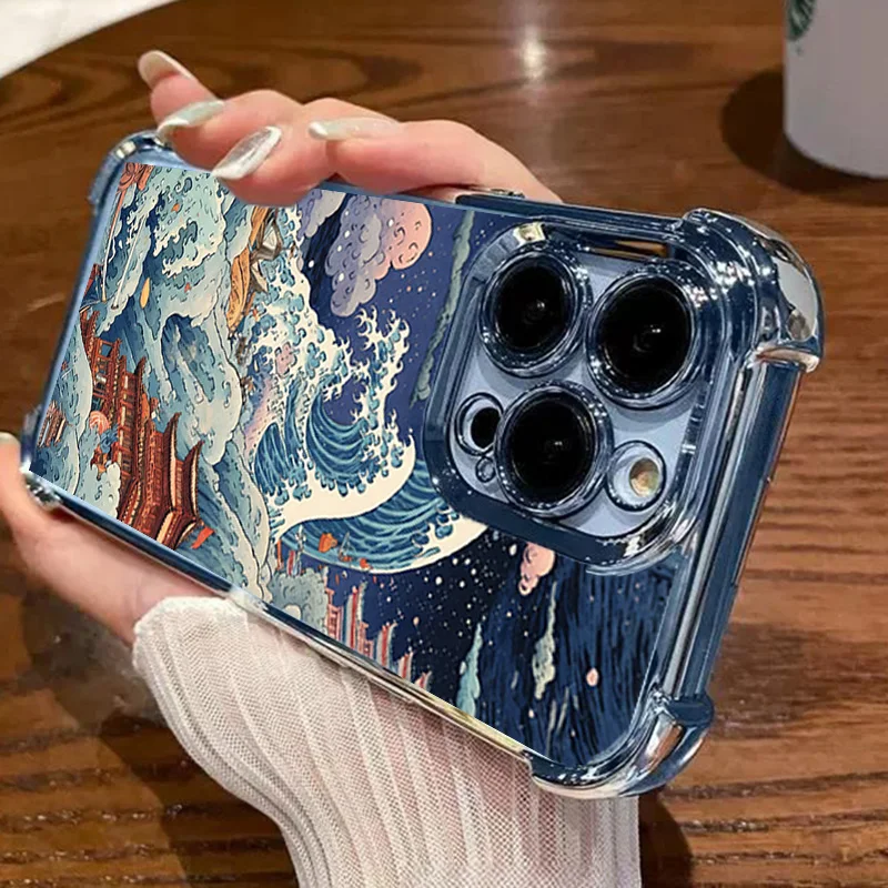 Sea Wave Plating Anti-Fall Phone Case Cover