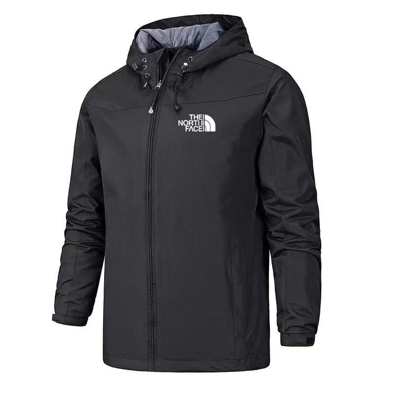 Men's Hooded Outdoor Hiking Waterproof Windbreaker Jacket Adjustable Drawstring Casual Sportswear raincoat and rainpants suit men reflective hoodie