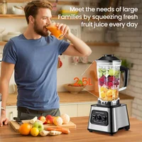 Blender haute vitesse 2-en-1 6000W, capacité 2,5L, réglage 9 vitesses, broyage de glace et extraction de jus, robot culinaire multifonction 5