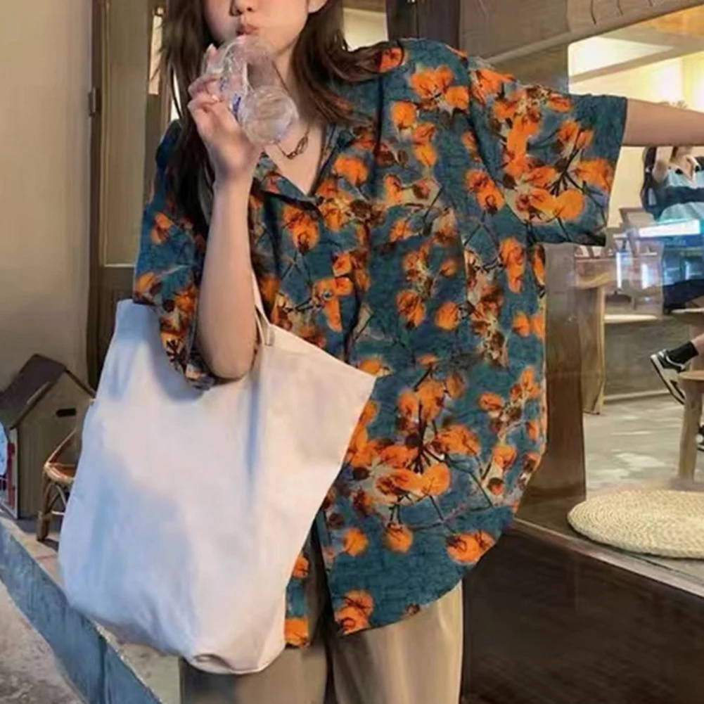 

Casual Chiffon Floral High Quality Korean Women Shirt Short-Sleeved Shirt New Comfy Fashion Hot New High Quality