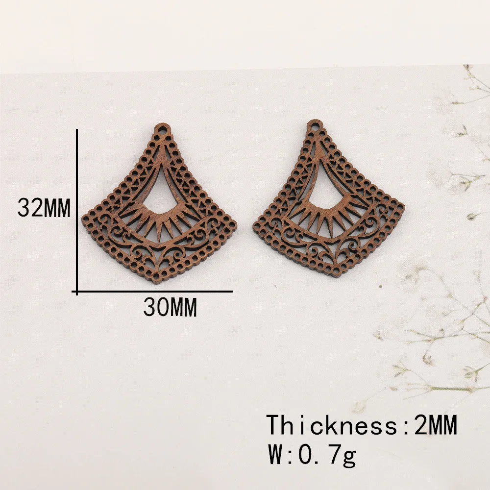 Cordial Design 50Pcs Charms/Natural Wood/Fan Shape/Pendant/DIY Earrings Accessories/Hand Made/Jewelry Findings & Components - cordial