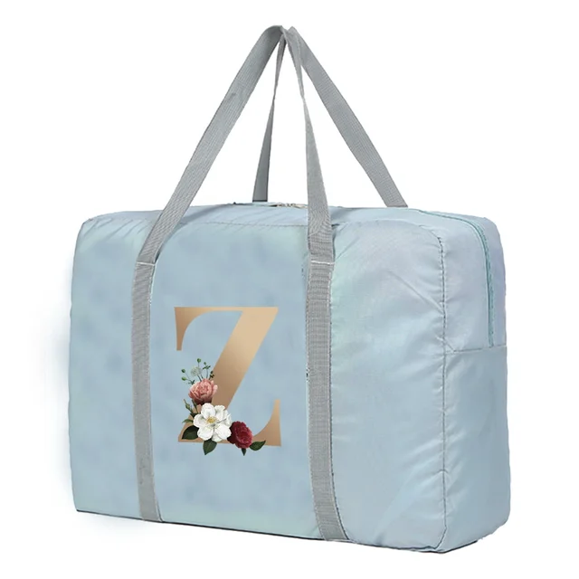 Large Capacity Travel Bag Unisex Organizers Foldable Luggage Handbags  Clothes Storage Duffle Carry on Bags Gold Lettern Series 5gold Z