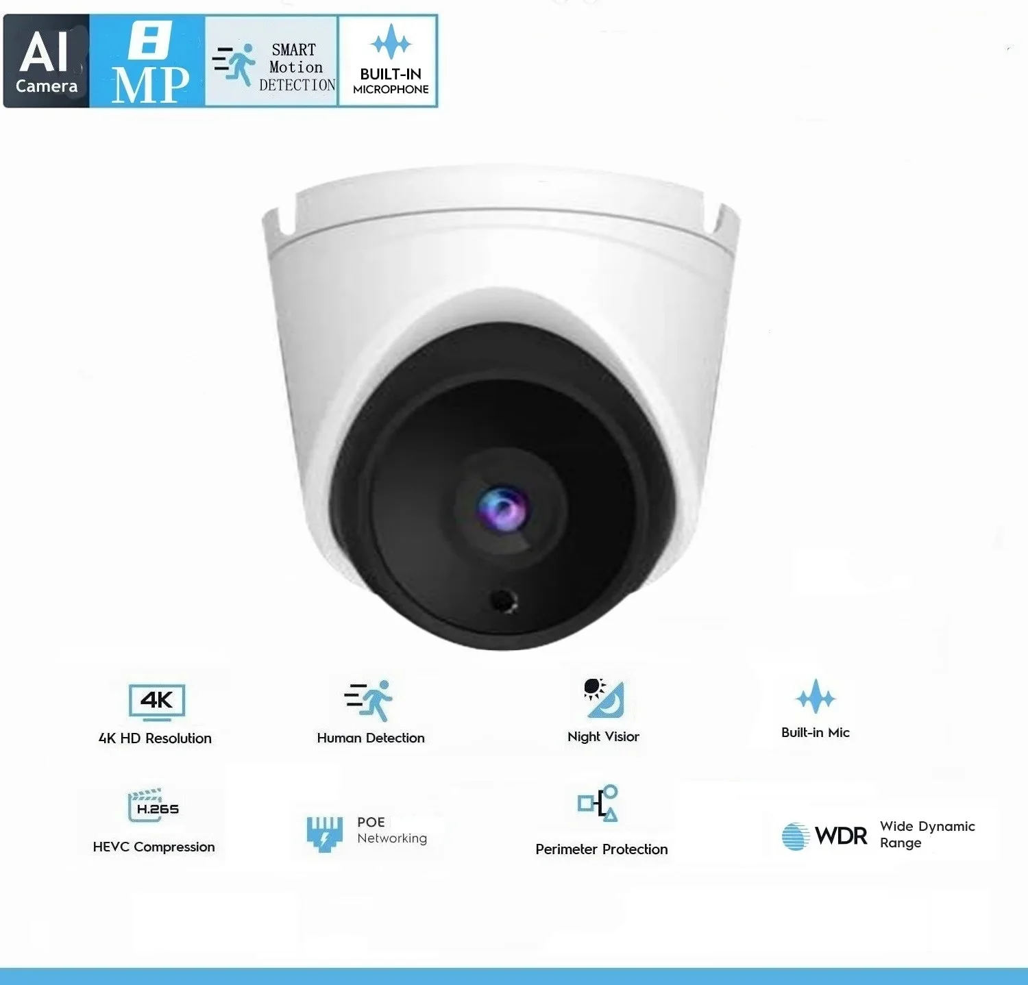 4K 8MP Indoor 5MP/4MP/3MP IP Camera POE H.265 Security Surveillance ...