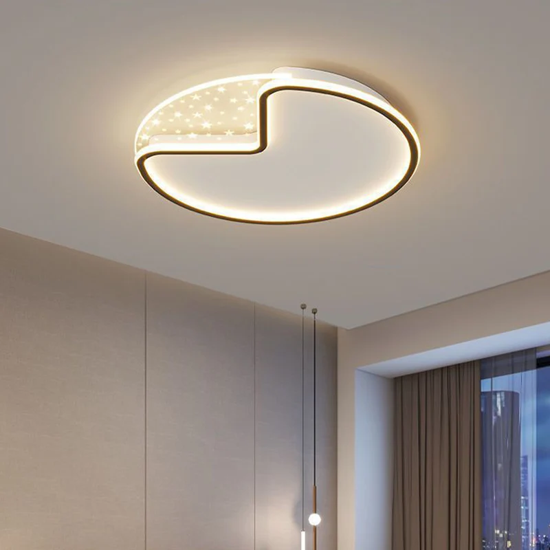 

New Cream Style Led Ceiling Lights Modern RC Dimmable Light Mounted Lamp For Bedroom Nordic Minimalism Metal Led Luminarias