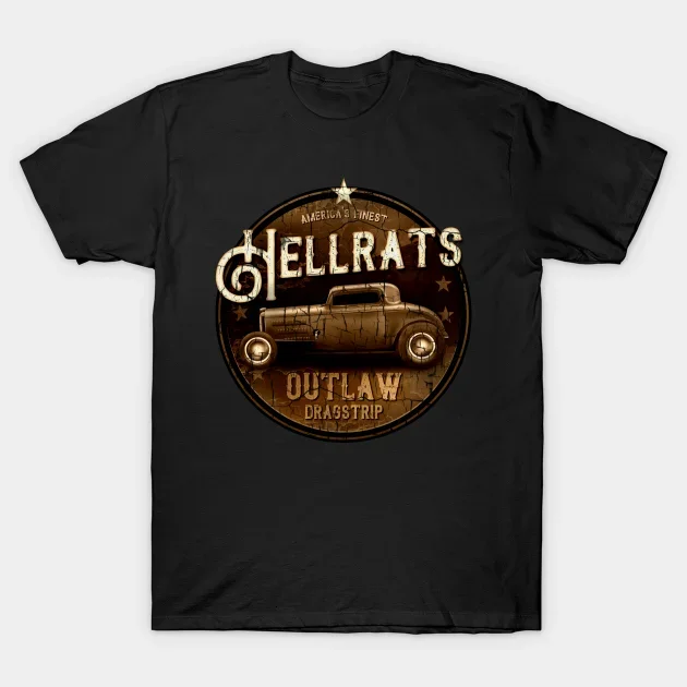 

2021 Men/Women's Summer Black Street Fashion Hip Hop Rat Rod Outlaws T-shirt Cotton Tees Short Sleeve Tops