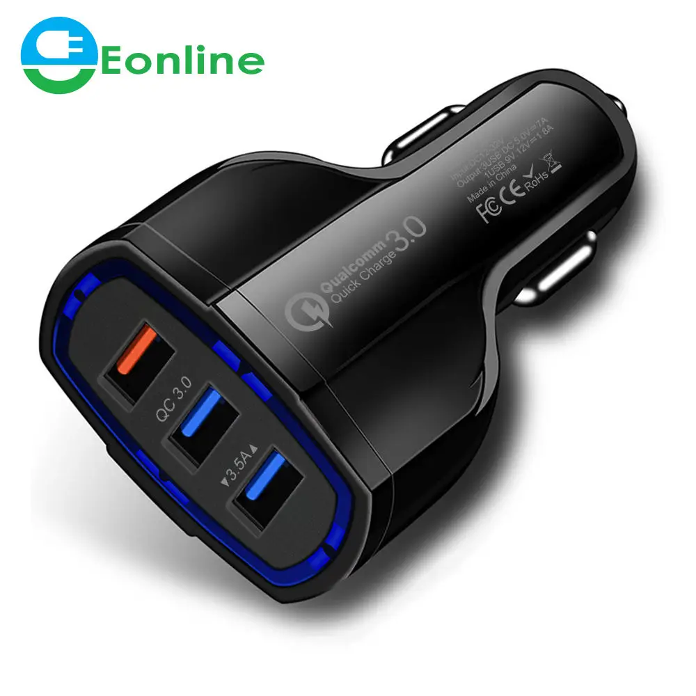 

Автомобильное зарядное устройство EONLINE с 3 USB-портами и поддержкой быстрой зарядки, 3,0